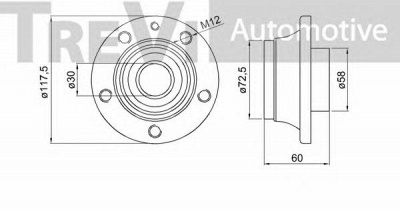 TREVI AUTOMOTIVE wb2211 -  Комплект подшипника ступицы колеса